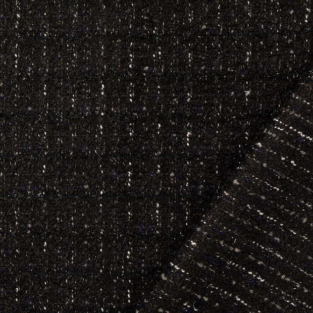 Chiffon en laine tissu Noir Lurex 
