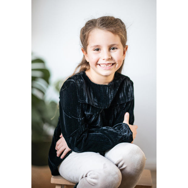 Velvet fabric Unicolour Black