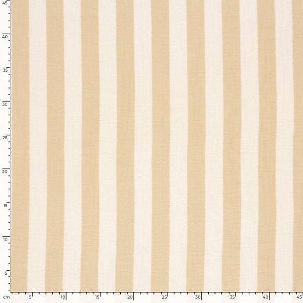 Double gaze tissu rayures Blanc cassé