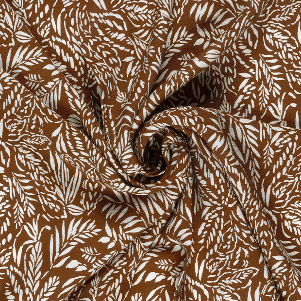 Viscose Nylon Crepe tela Marrón estampado 