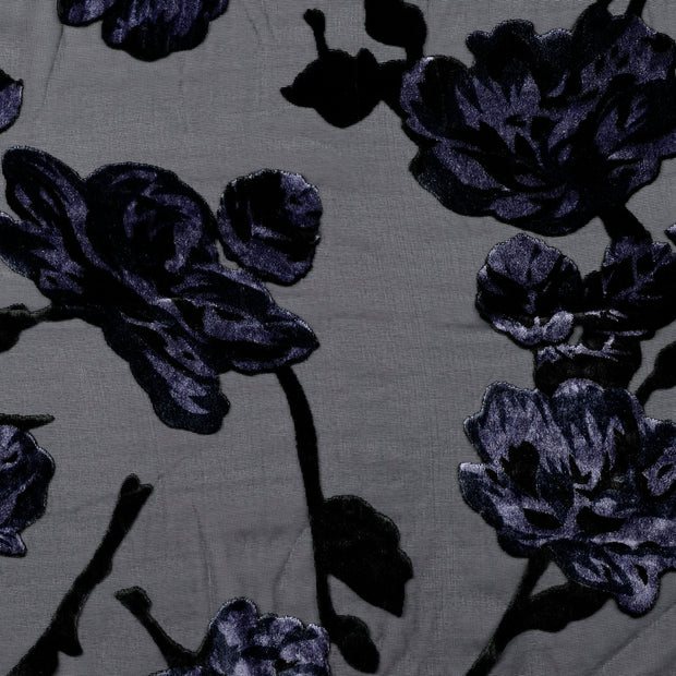 Velours fabrik Blumen Lila