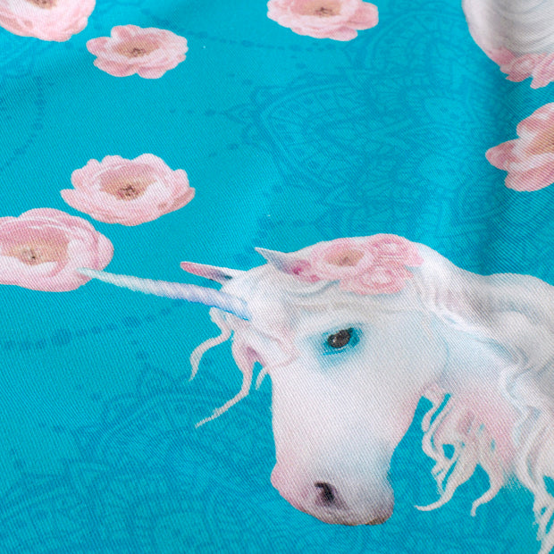 French Terry tissu Licorne Menthe foncée