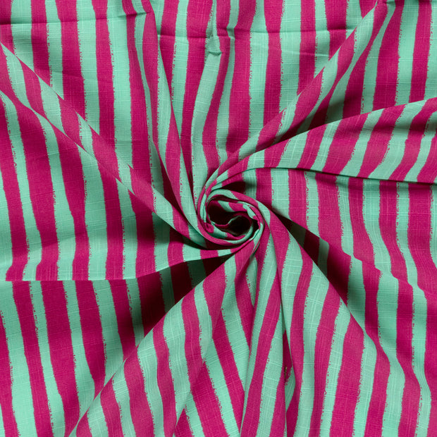 Viscosa Algodón Tejido tela Rosa slub estampado 