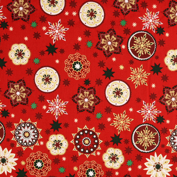 fabric Snowflakes Red