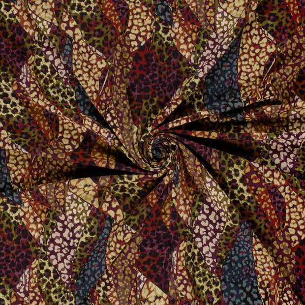 Viscose Vortex Jersey tissu Brique imprimé 