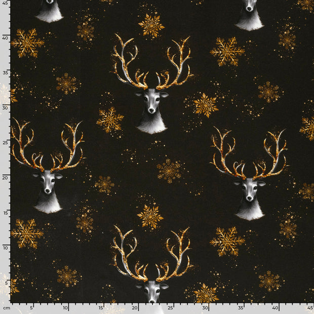 French Terry fabric Deer Brown