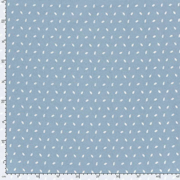 Denim fabric Feathers Light Blue