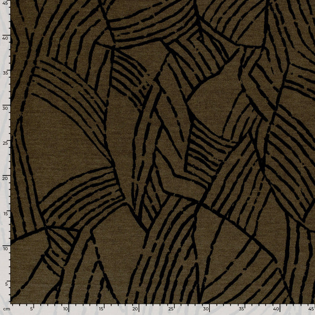 Poly Viscose Tricot tissu Abstrait Gris taupe