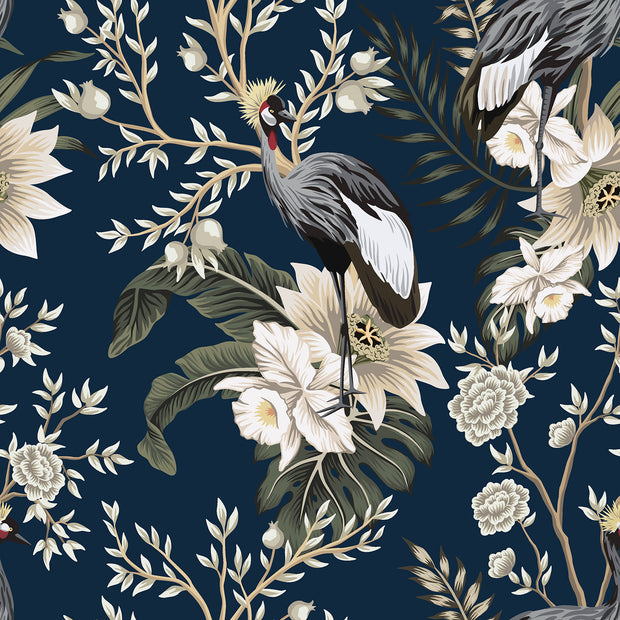 Fluweel stof Bloemen Marine