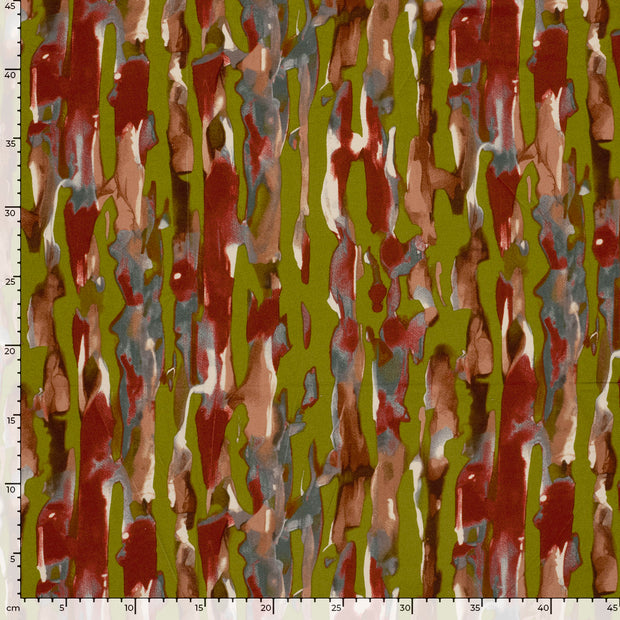 Viscose Vortex Jerséis tela Abstracto Verde caqui