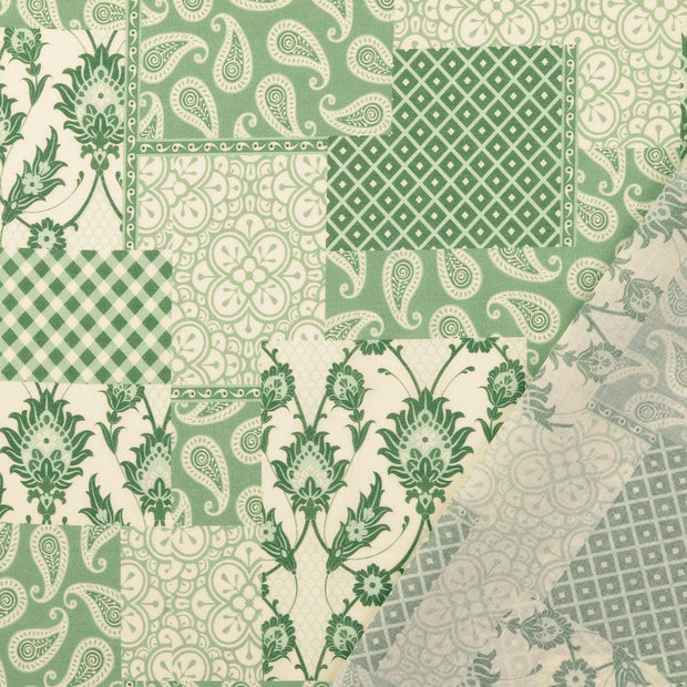 Cotton Poplin fabric Dark Mint digital printed 