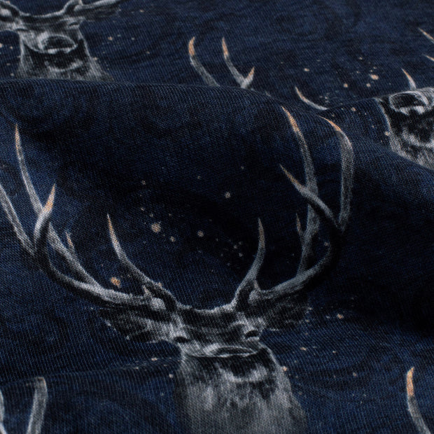 Jogging fabric Deer Navy