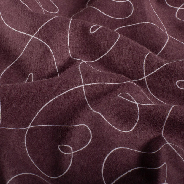 Flannel fabric Hearts Mauve