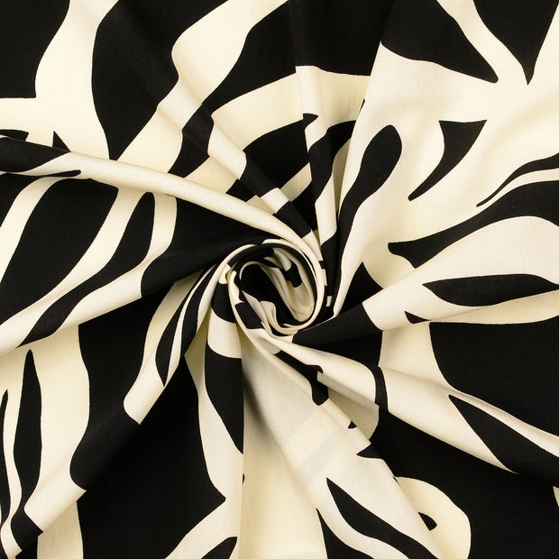 Viscose Poplin stof Zwart 