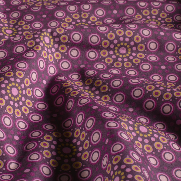 Popeline de Coton tissu fleurs Magenta