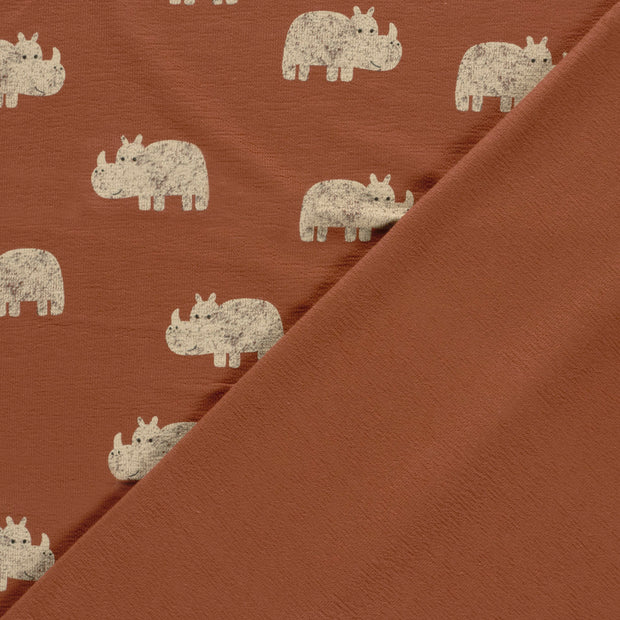 Terry Crêpe tissu Rhinocéros 