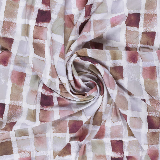Viscose Poplin fabric Brown printed 