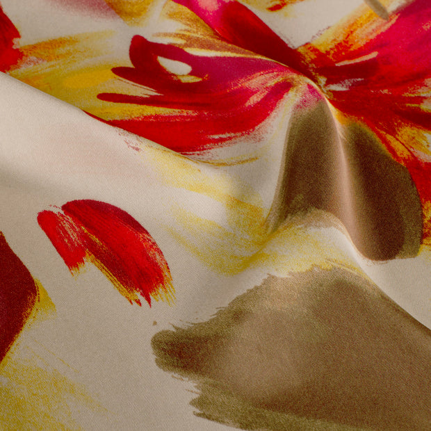 Satin Duchesse fabrik Blumen Taupe Grau