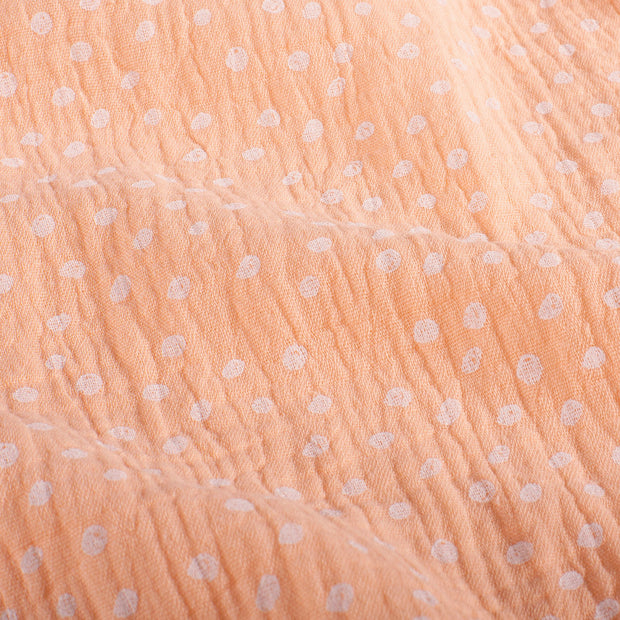 Double gaze tissu pois Rose