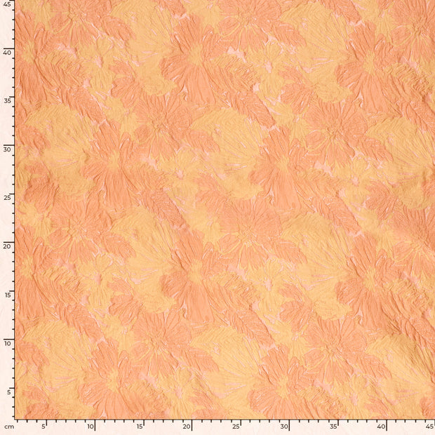Jacquard tela Flores Naranja