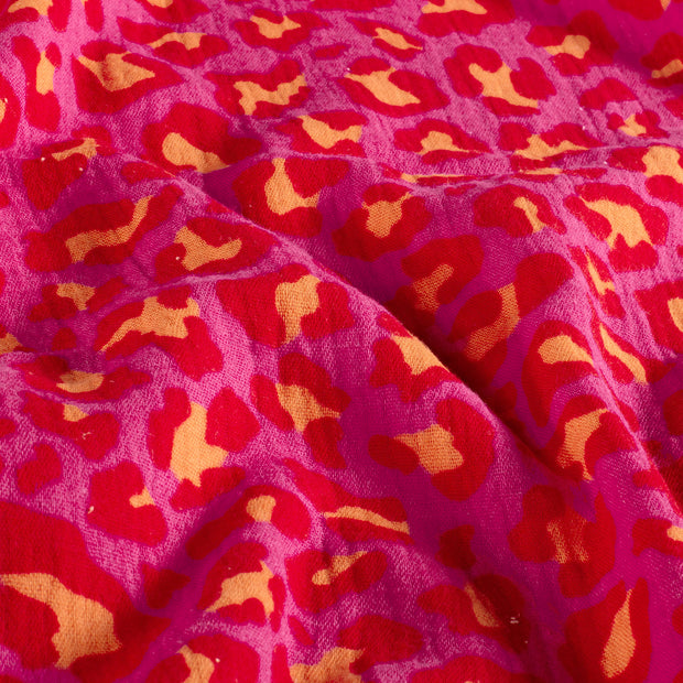 Musselin fabrik Leoparden Rosa