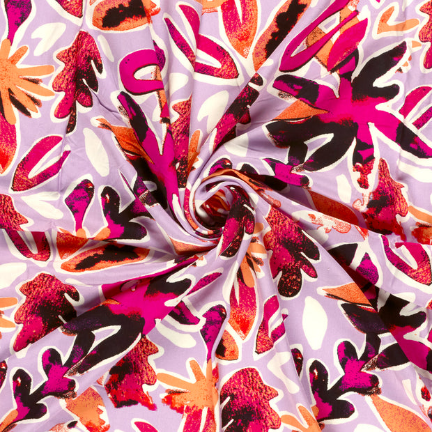 Viscose Poplin fabric Lila digital printed 