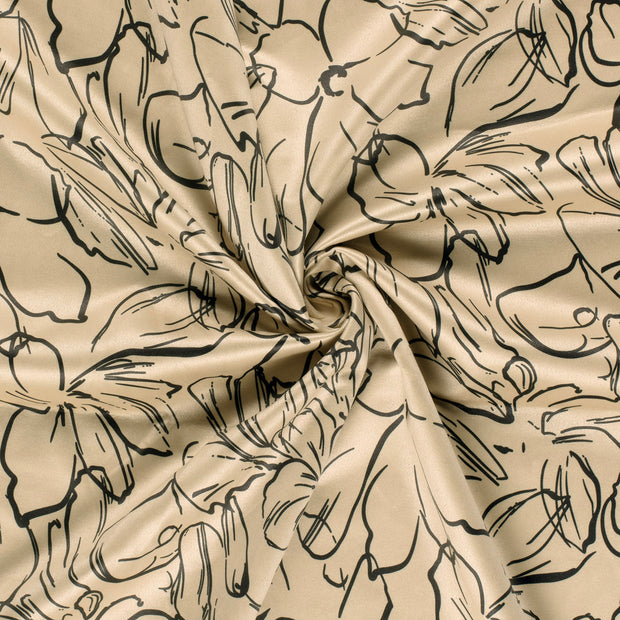 Suede Wildleer stof Beige bedrukt 