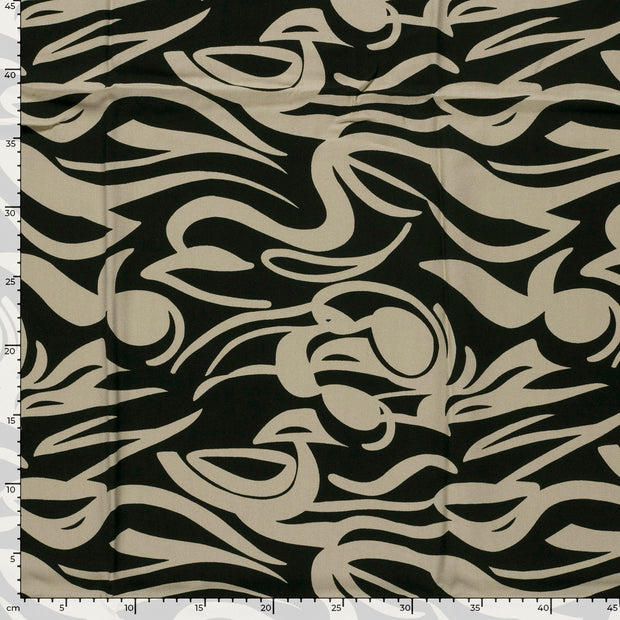 Viscosa Twill tela Abstracto Negro