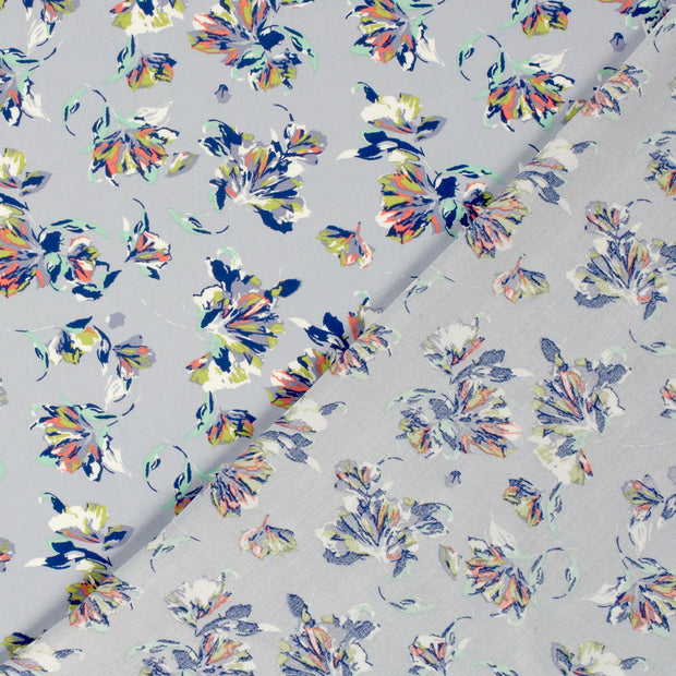Viscose Poplin fabric Flowers printed 