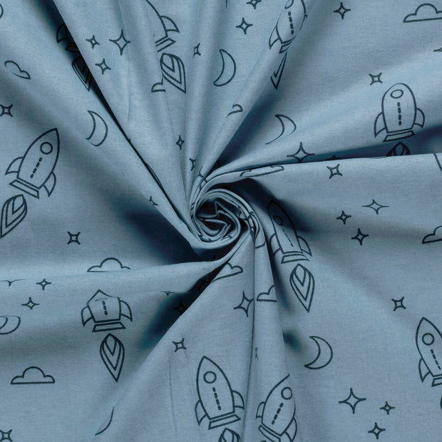 Franela tela Azul bebé estampado 