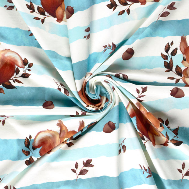 French Terry fabric Aqua digital printed 