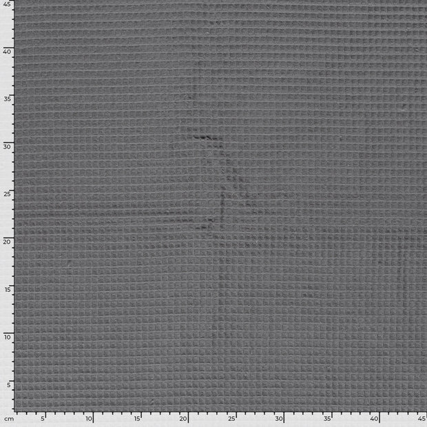 Waffle piqué fabric Unicolour Grey