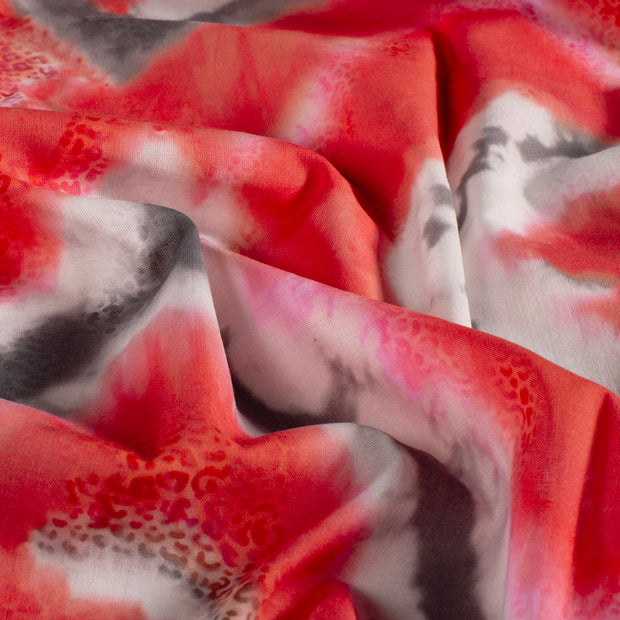Voile fabric Batik Red