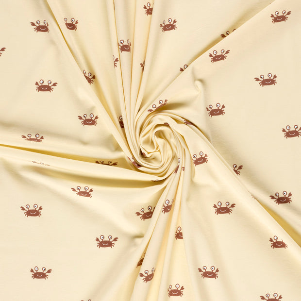 Jersey fabric Beige printed 
