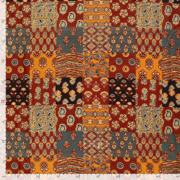 Voile stof Abstract Rood