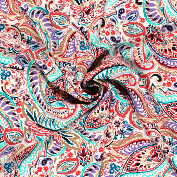 Twill Stretch fabrik Petrol bedruckt 