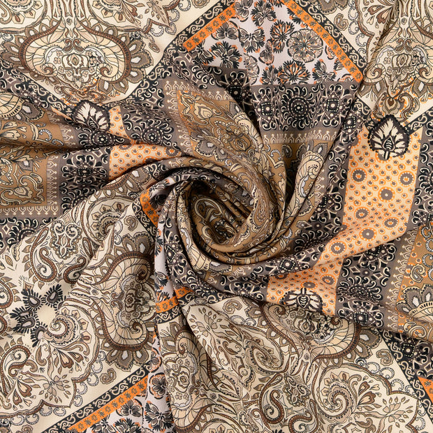 Popeline de Viscose tissu Marron 