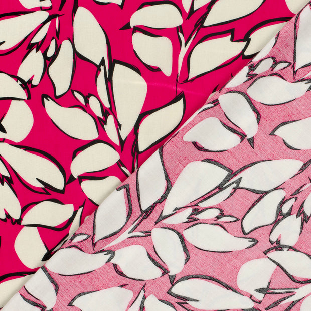 Bamboo Poplin fabric Leaves printed 