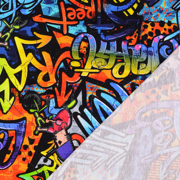 French Terry fabric Graffiti digital printed 