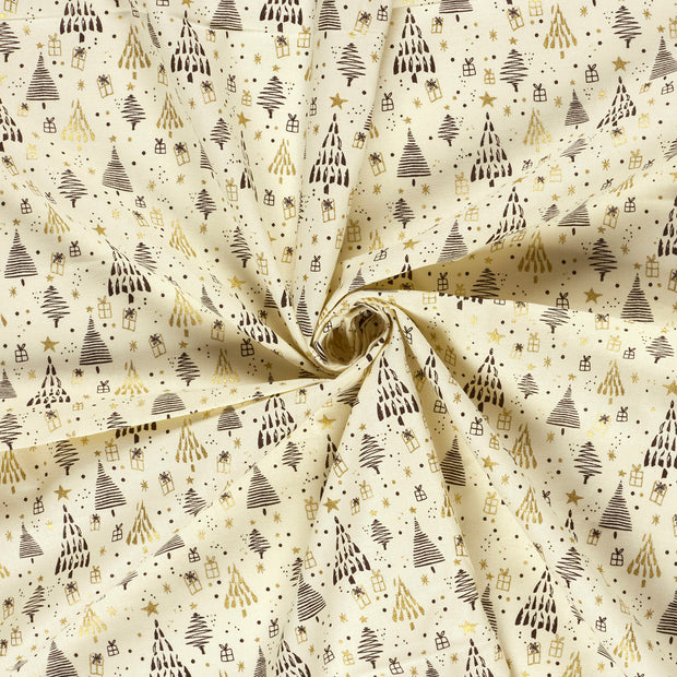 Popeline de Coton tissu Blanc cassé 
