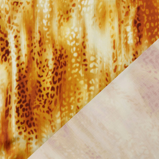 Viscose Satijn stof Bruin digitaal bedrukt 
