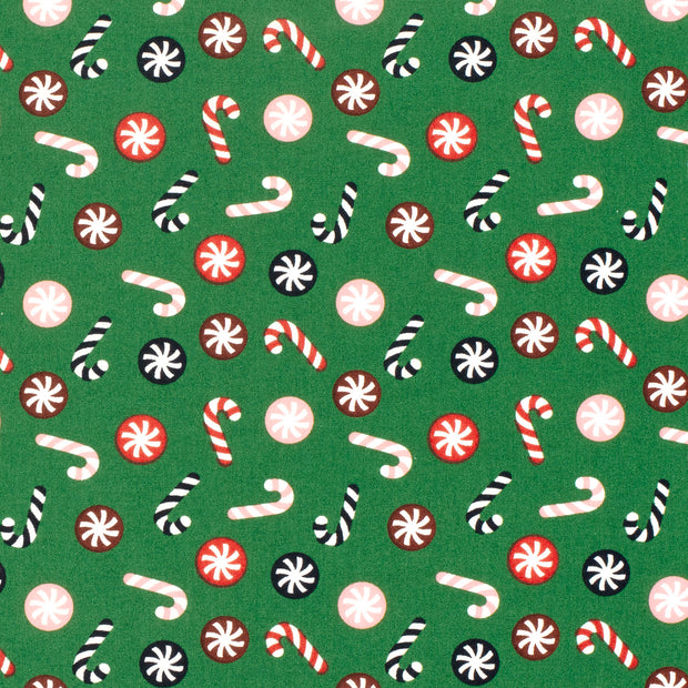 Katoen Poplin stof Kerstmis Groen