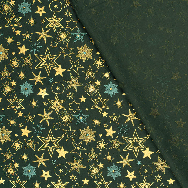 Algodón Popelina tela Estrellas estampado con lámina 