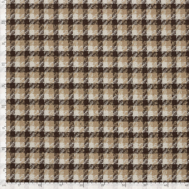 Jacquard fabric Checks Dark Brown