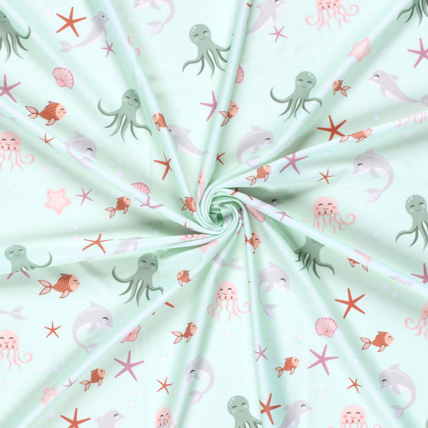 Swimwear Jersey UPF50 Recycled fabrik Mint digital bedruckt 