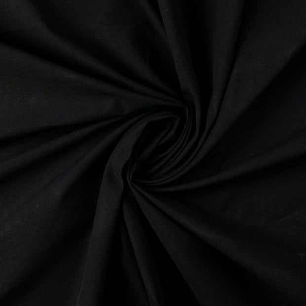 Popeline de Coton tissu Noir 