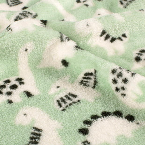 Wellness Fleece fabrik Dinosaurier Altes Grün