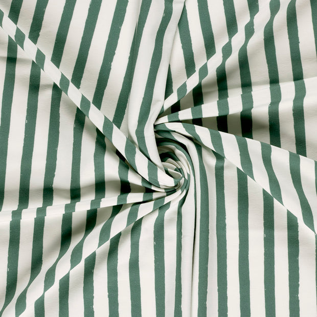 French Terry GOTS organic fabric Dark Green digital printed 