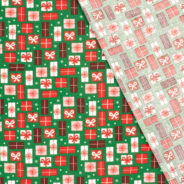 Algodón Popelina tela Navidad estampado 