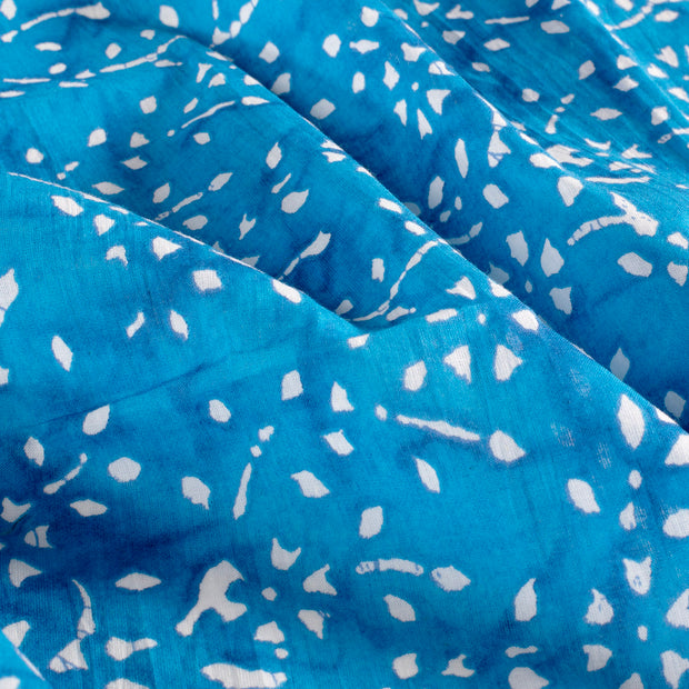 Voile fabric Flowers Aqua